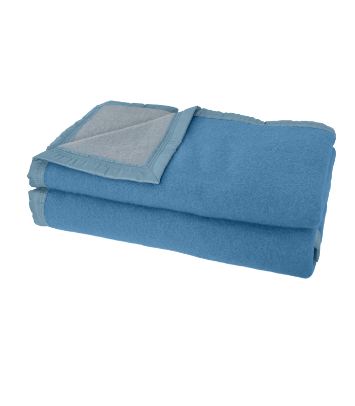 COUVERTURE AUB WOOLMARK MYOSOTIS  CIEL     500GRM2